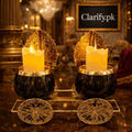 Luxury Black & Gold Double Candle Holder for Home Décor