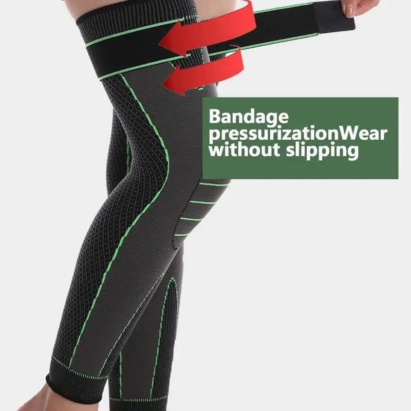 Elastic Knee Support Brace with Strap for Full-Length Protection