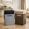 Hard Laundry Basket with Lid - Foldable Cloth Storage Bin (Each)