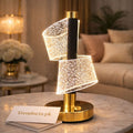 Luxury LED Rechargeable Spiral Table Lamp - Modern Crystal Texture Night Light