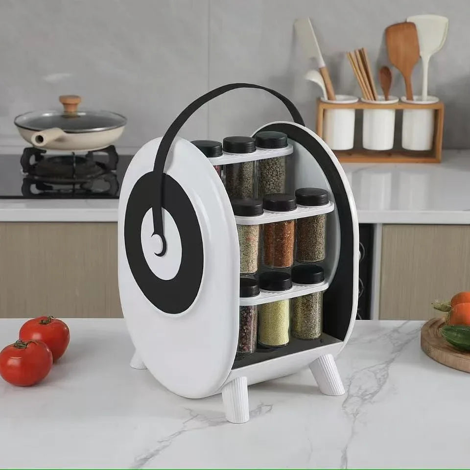 18-in-1 Rotating Spice Rack – Ferris Wheel Jar Organizer