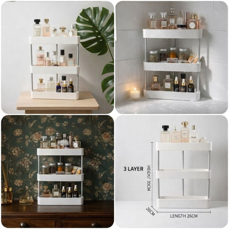 Plastic Bathroom Corner Rack – Multi Layer Storage Organizer