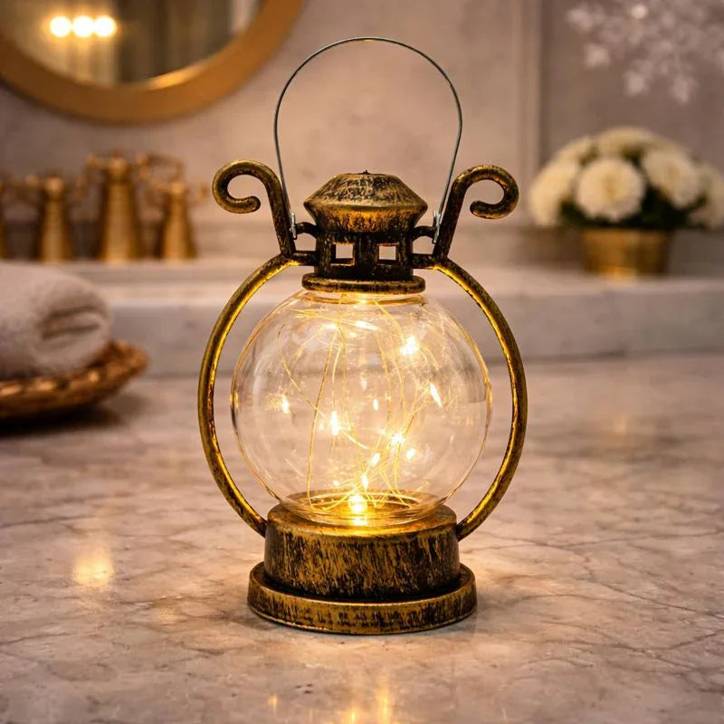 Vintage Mini LED Lantern with Warm Fairy Light