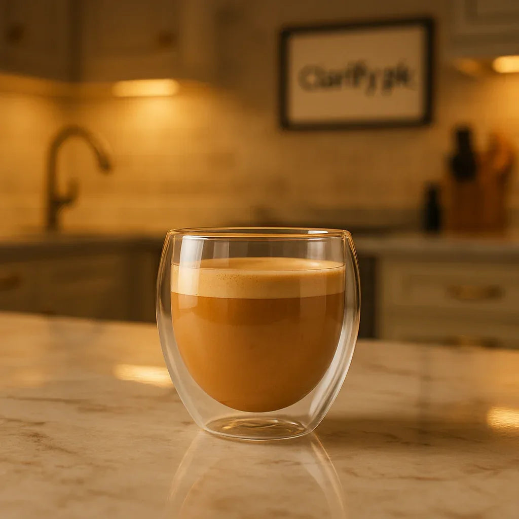 Waist Shape Glass Cup 250ml (High Quality)