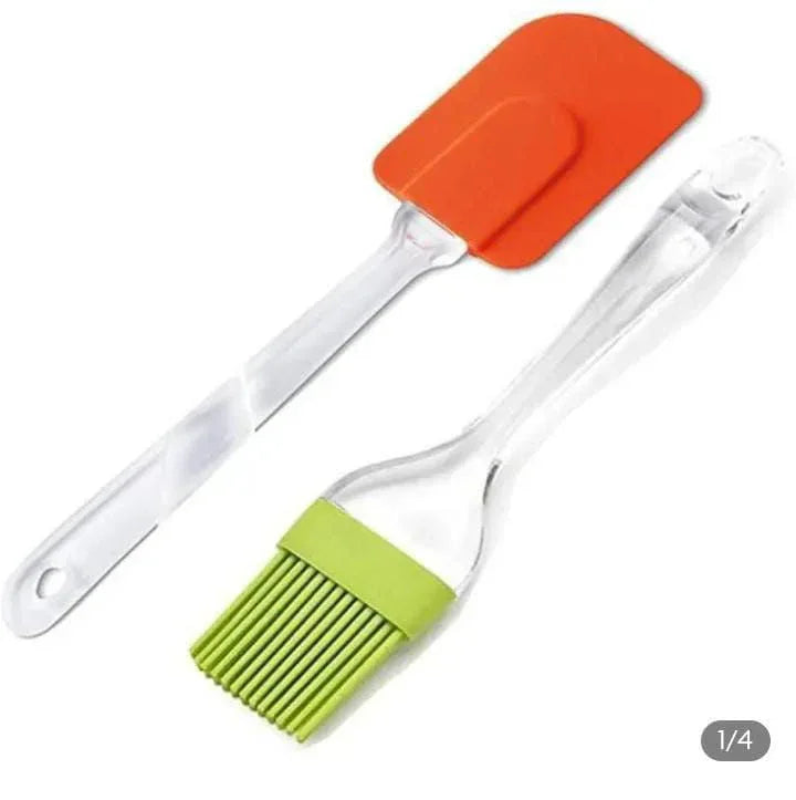 Acrylic Stick Spatula & Brush Set – Large Silicone Kitchen Tool (2-Pc)