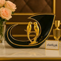 Golden Lovebirds Showpiece – Elegant Decorative Figurine