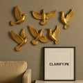 Golden Flying Birds Wall Art – Luxury Metal Wall Decor Set