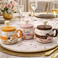 Cute Puppy Ceramic Coffee Mug - Printed Mug with Lid