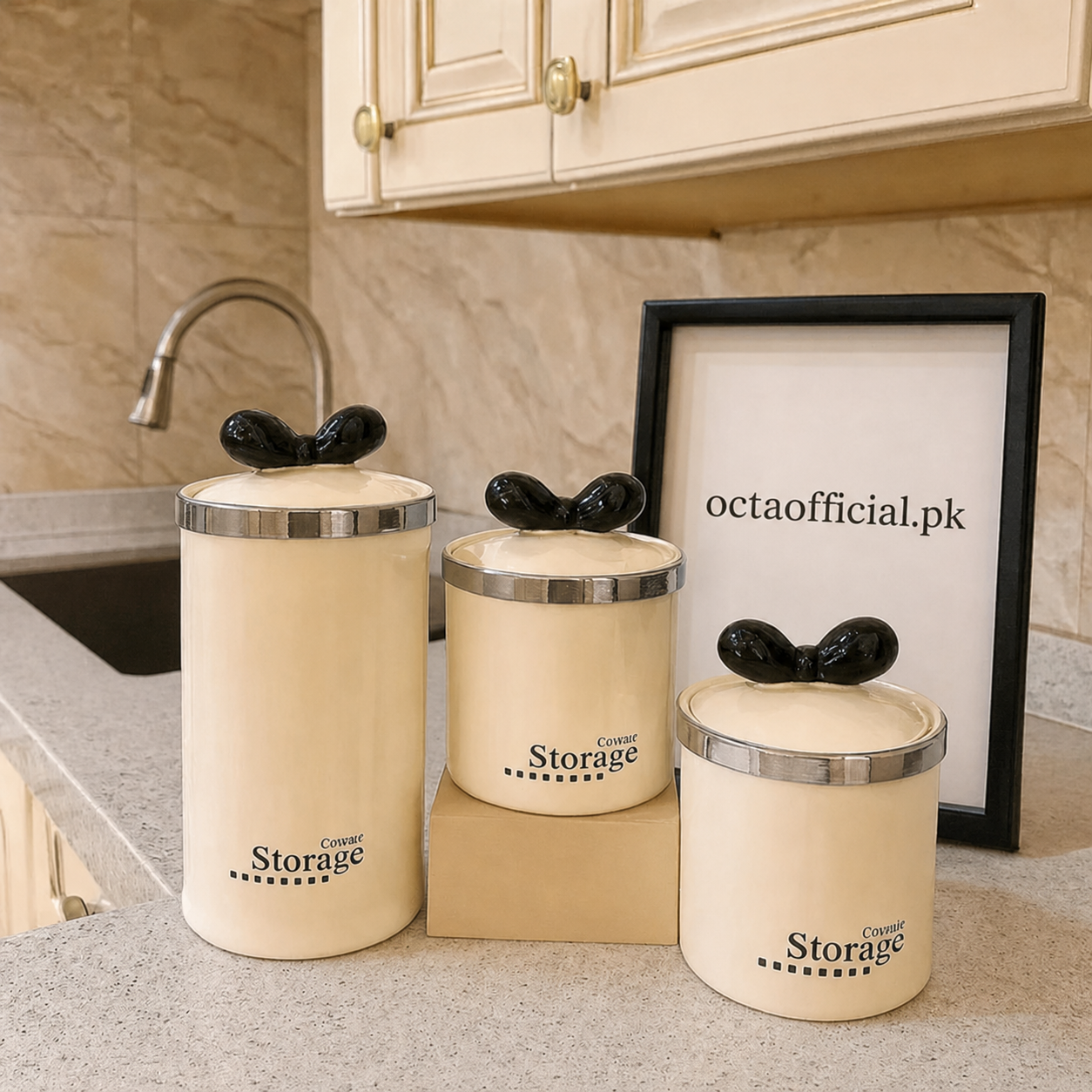 3-Piece Premium Plastic Jar Set - Airtight Kitchen Storage Containers