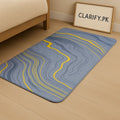 Anti-Slip Rubber Mat – Grey & Yellow Wave Print Floor Rug (58 x 118 cm)