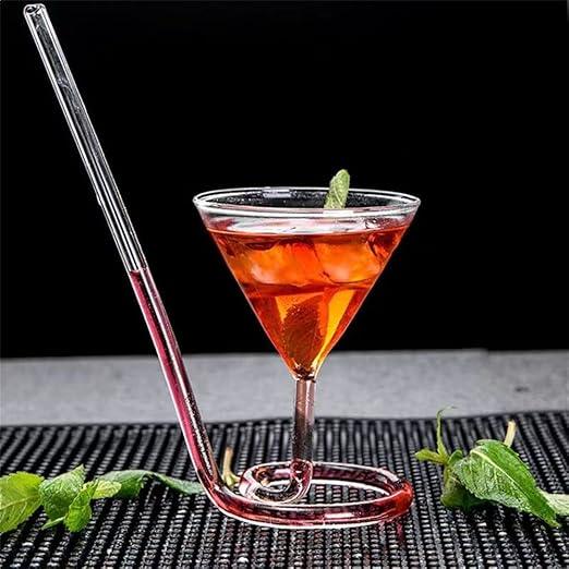 Spiral Straw Cocktail Glass – Stylish Drinking Glass