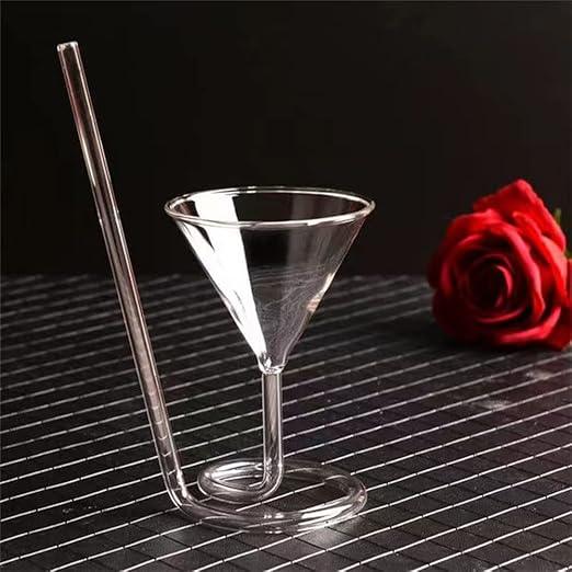 Spiral Straw Cocktail Glass – Stylish Drinking Glass