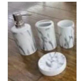 Luxury 4Pcs White Bath Set – Elegant Bathroom Décor