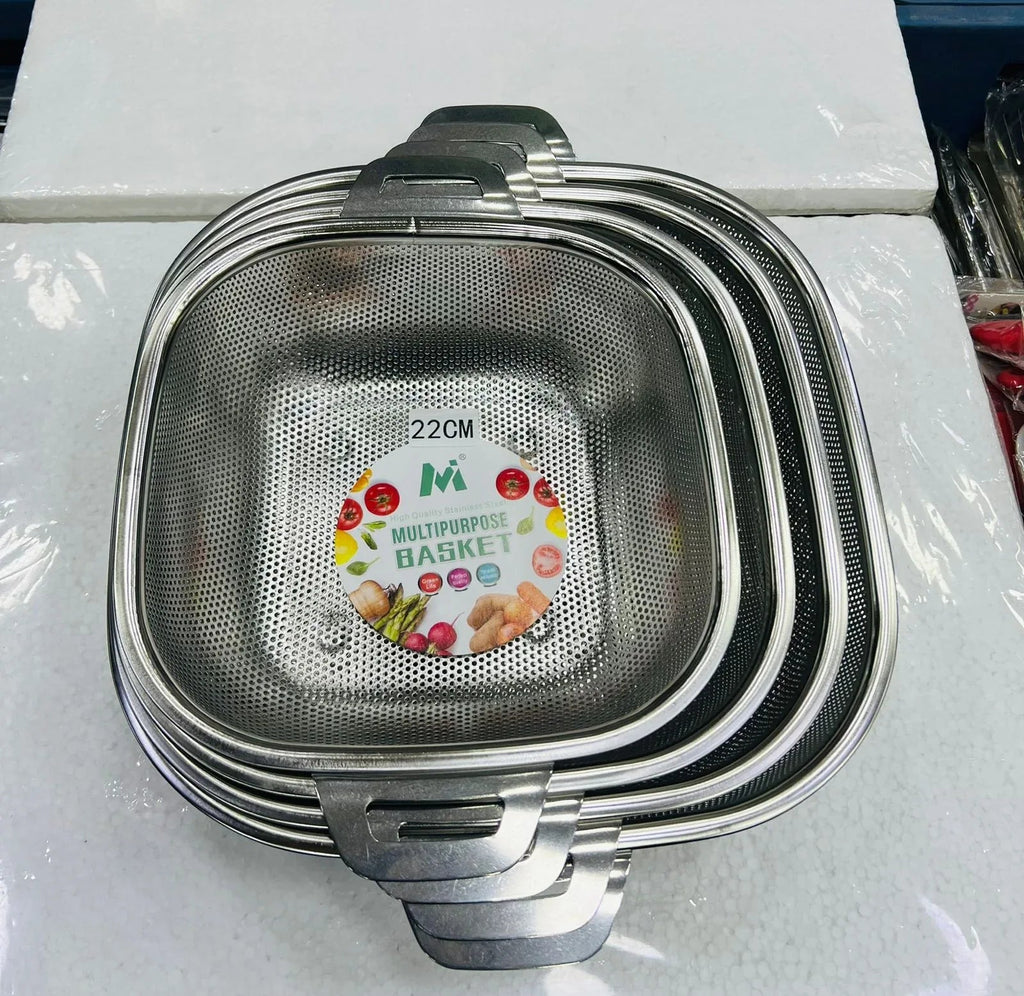 Stainless Steel Heavy Rice & Stain Colanders – Durable Kitchen Strainer