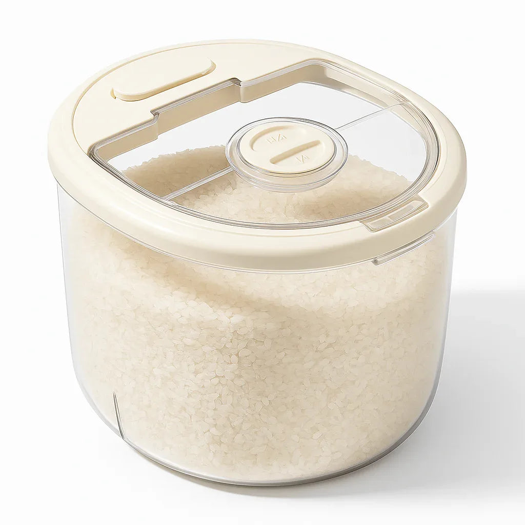 Round Airtight Rice Storage Container – Transparent