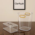 Acrylic Tissue Box & Dustbin Set – Modern Home Organizer