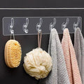 6 Transparent Wall Hooks for Kitchen and Bathroom Organization