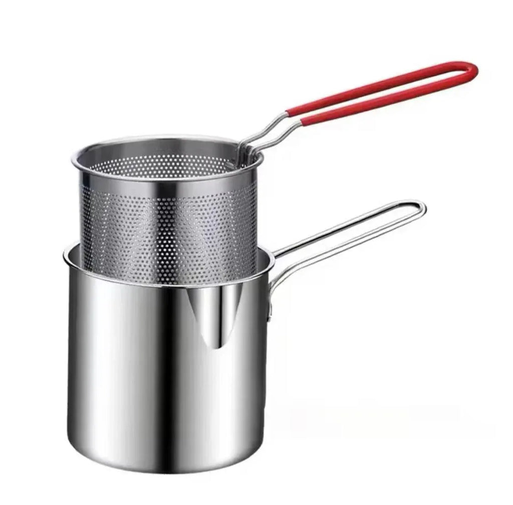 Stainless Steel Deep Fryer with Basket for Home Cooking