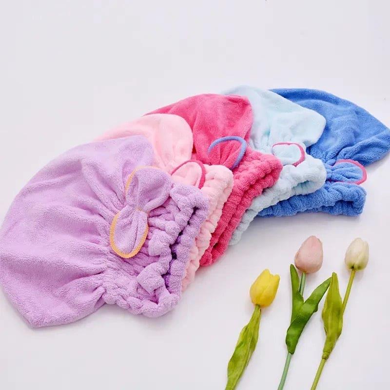 Flower Cap Towel – Quick Dry Microfiber Hair Wrap Turban