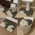3-Piece Bathroom Mat Set – Geometric Marble Print Absorbent Non-Slip Rugs with Toilet Lid Cover