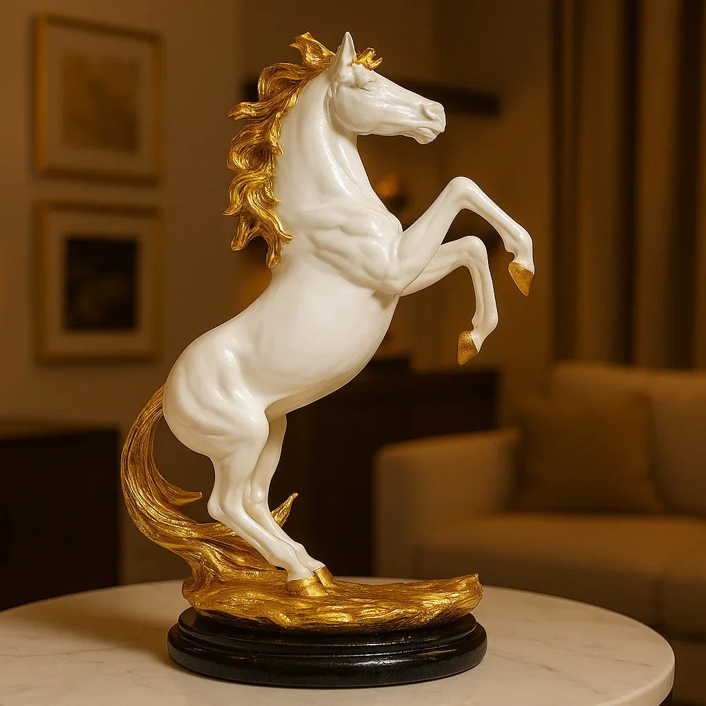Luxury Rearing Horse Statue – Elegant Home Décor (Medium Size)