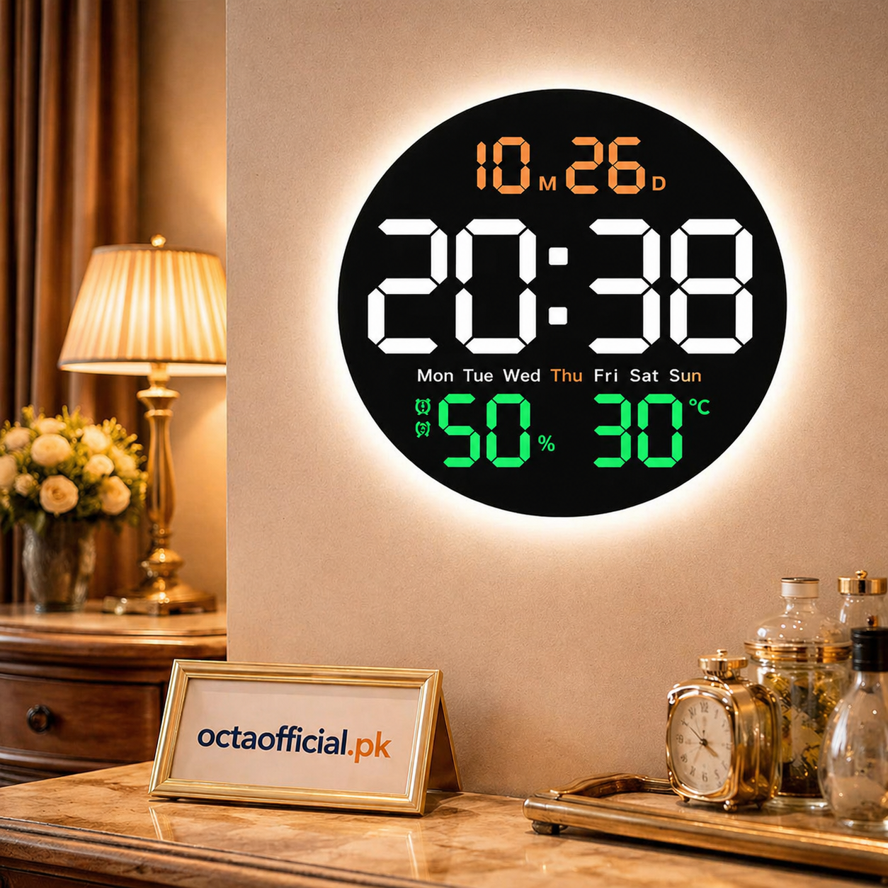 10-Inch Smart LED Digital Wall Clock – Modern Room Decor