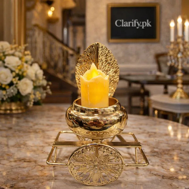 Royal Golden Decorative Candle Holder Stand