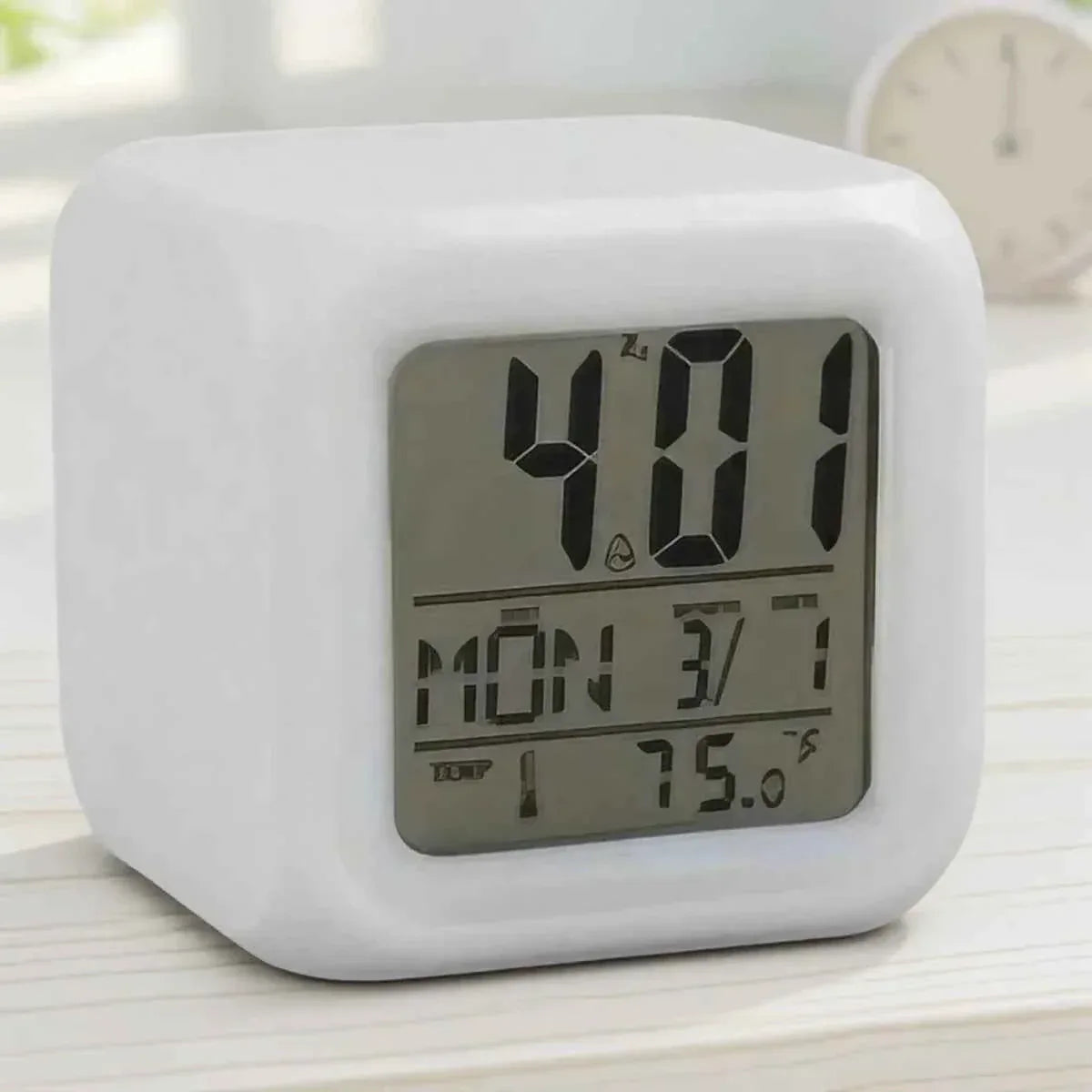 7 Color LED Alarm Clock with Snooze Feature