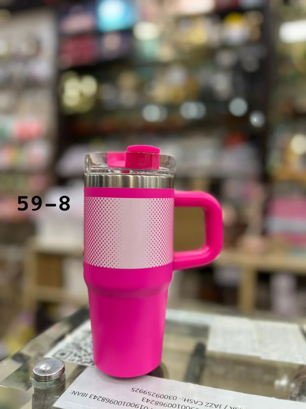 Premium Hot Pink Dot Texture 14oz Mini Tumbler – 420ml