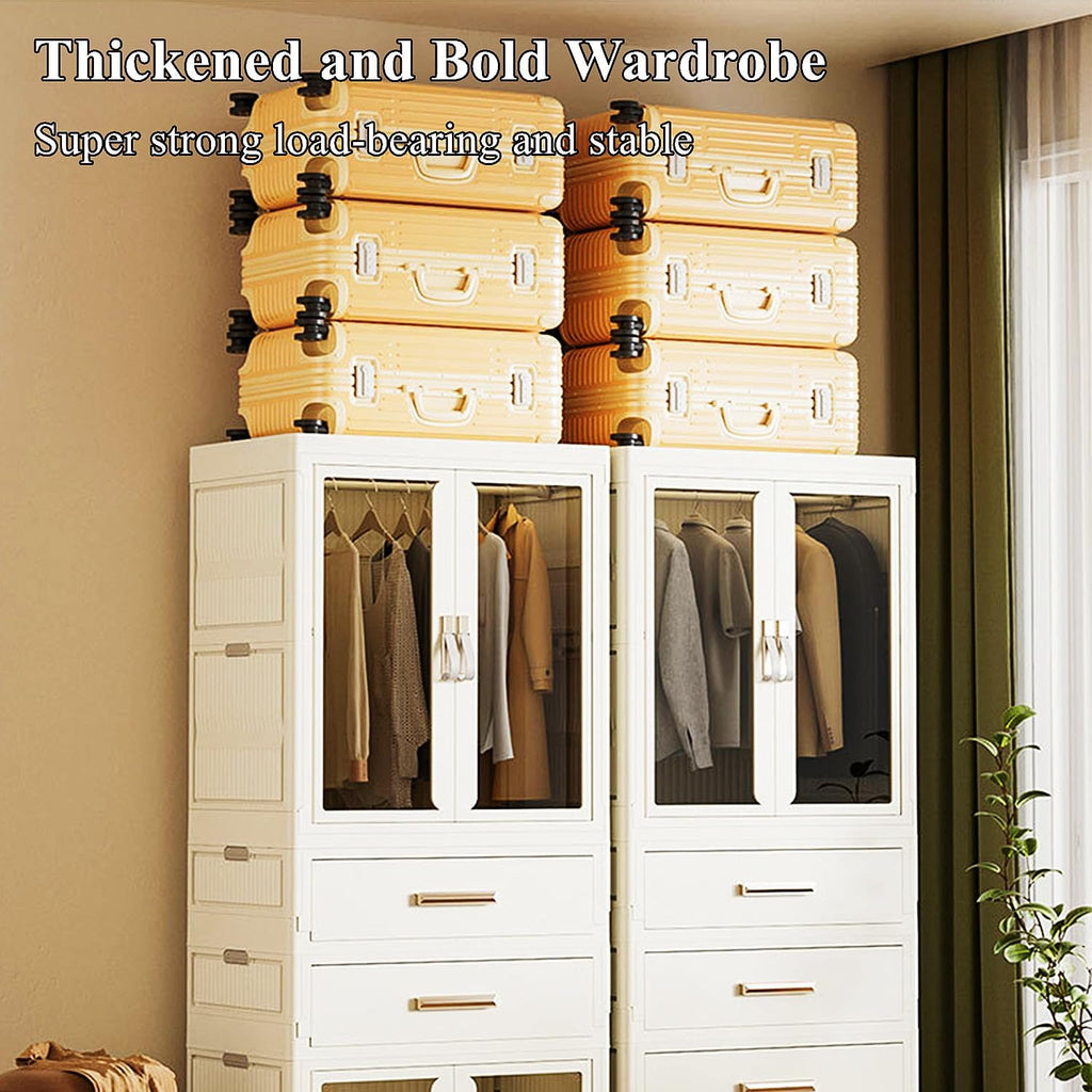 Portable Wardrobe Closet with Wheels – Heavy-Duty Storage Organizer