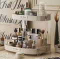 Double Layer Cosmetic Organizer Rack for Efficient Makeup Storage