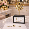 Golden Bloom Perpetual Calendar – Artisanal Tabletop Series (Random Design)