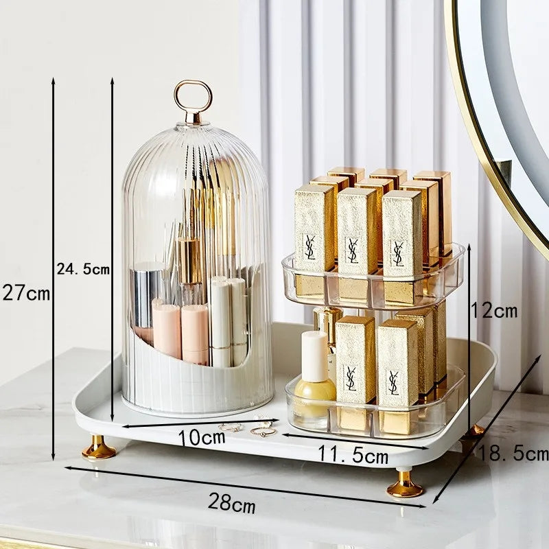 Rotating Luxury Cosmetic Organizer – 360° Vanity Station