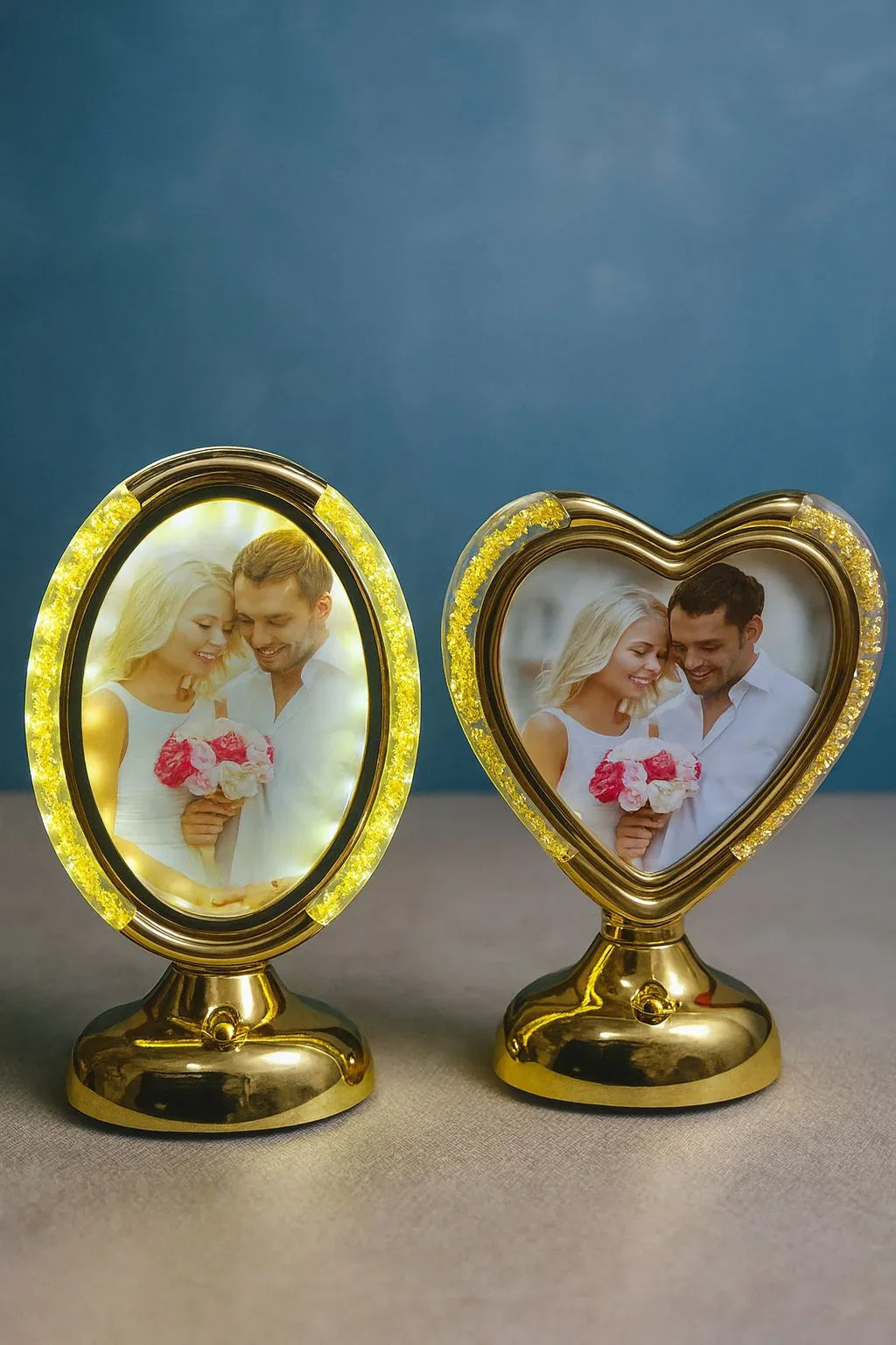 LED Photo Frame with 3 Light Shades – Modern Decorative Frame