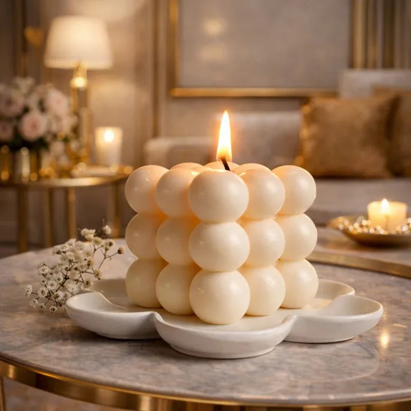 Bubble Cube Candle – Aesthetic Decorative Candle Light (led Candle)