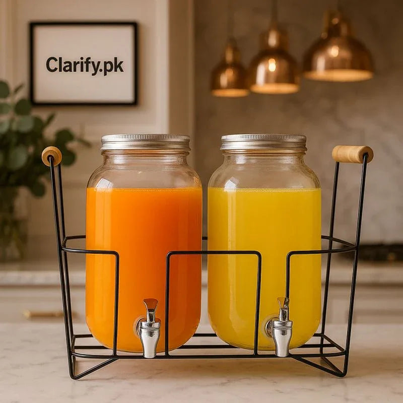 Double Drink Dispenser with Stand – 3.8L Beverage Server