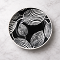 Danny Home's Modern Black & White Leaf Pattern Ceramic Dinnerware – Dessert Plate, Deep Plate, Salad Bowl & Bowl