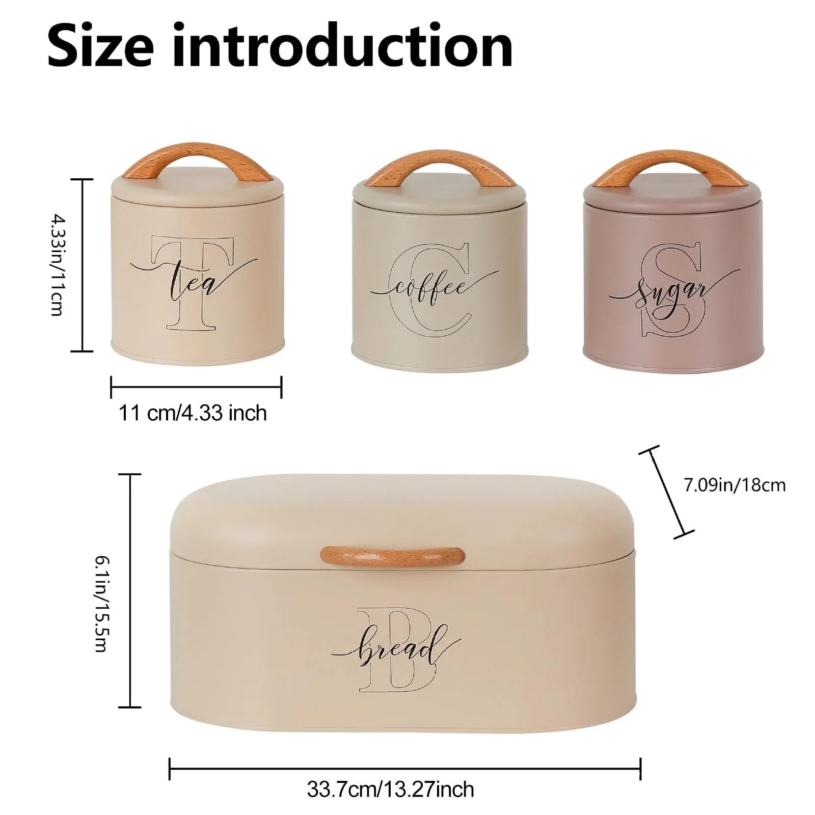 Luxury Kitchen Storage Canister Set with Wooden Lids