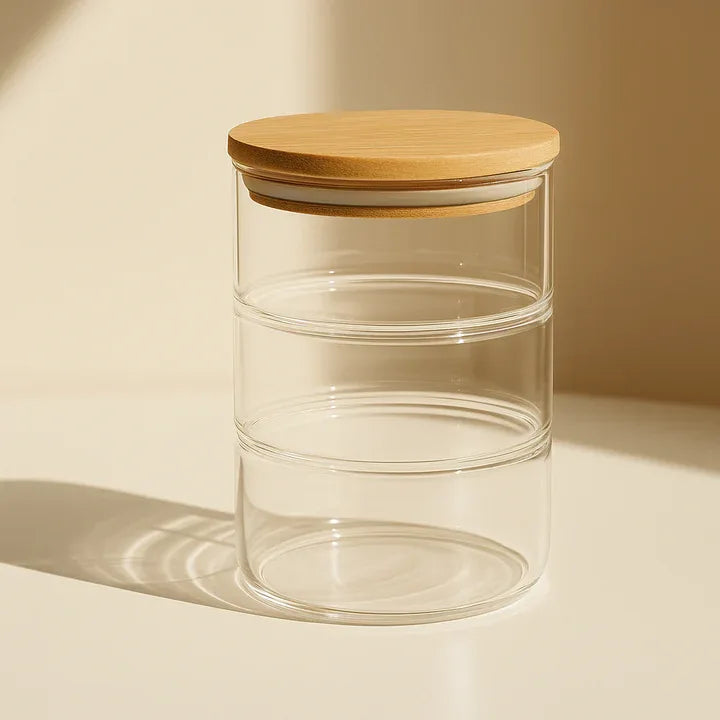 3-Layer Glass Food Container – Airtight Meal Storage