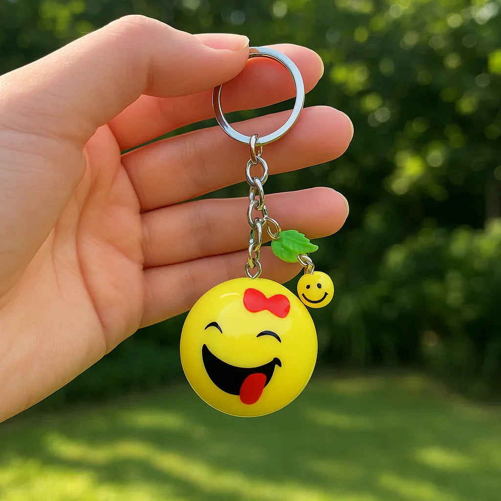 Emoji Keychain – Cute Smile Face Keyring for Bags, Cars & Gifts