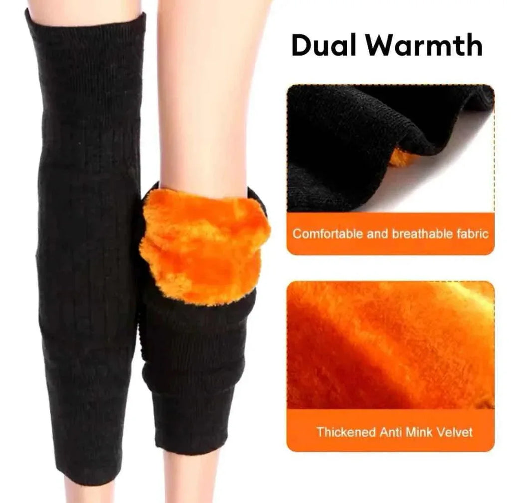 Soft Warm Wool Knee Pads - Cashmere Wool Knee Brace Support Sleeves without Belt