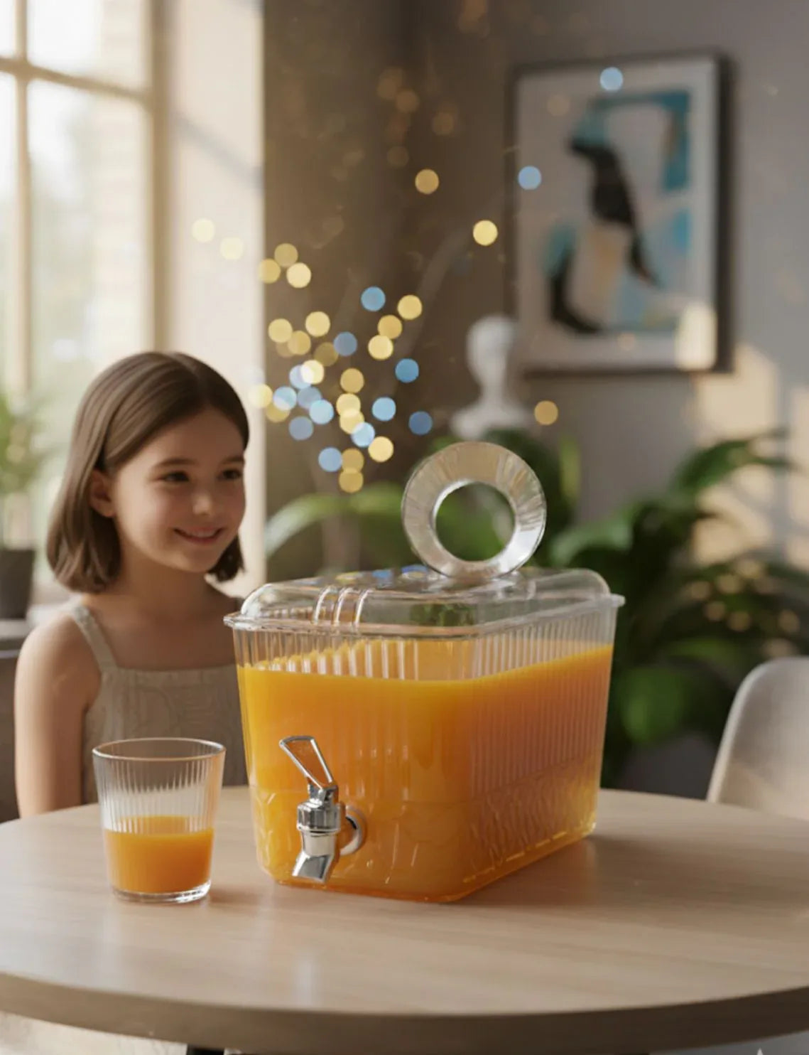 Acrylic Cooler with 4 Glass Set – Premium Drinkware for Home & Parties
