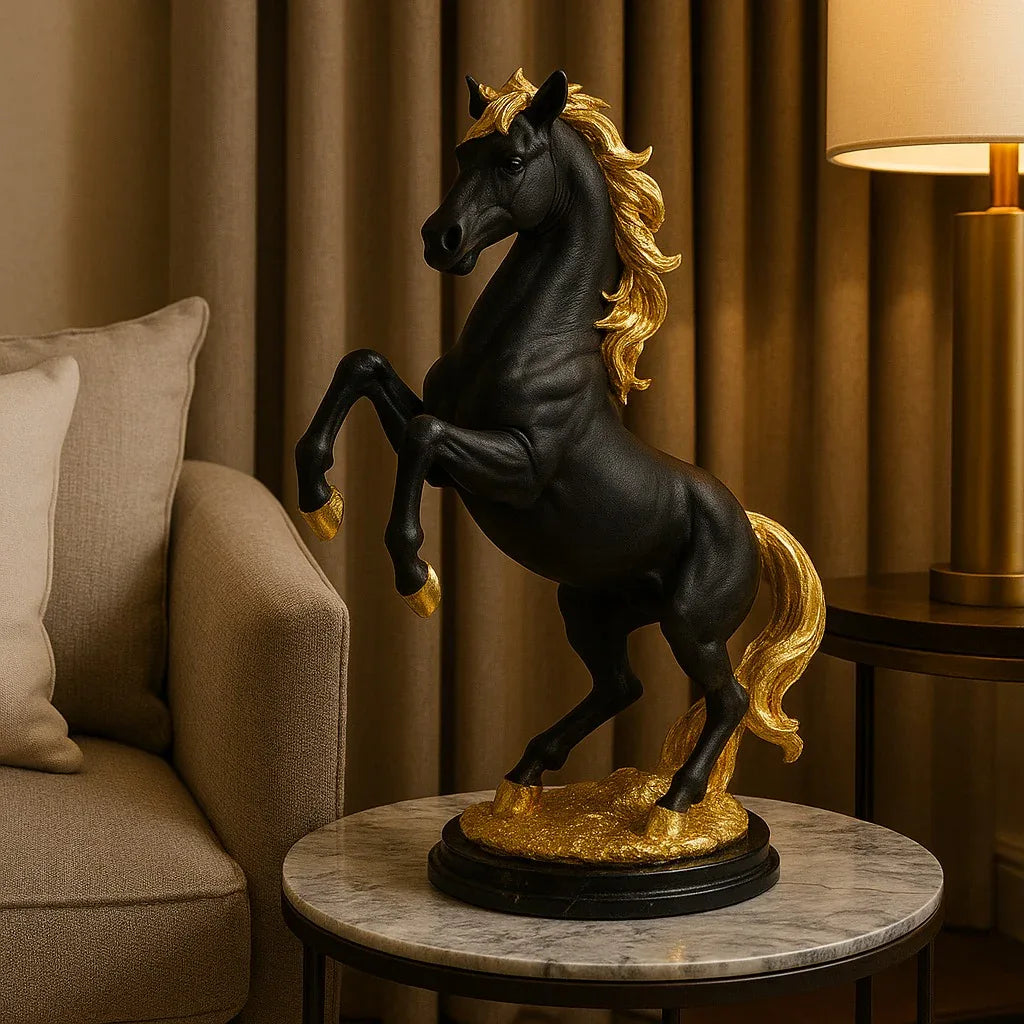Luxury Rearing Horse Statue – Elegant Home Décor (Medium Size)