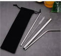 Metal Drinking Straw Set – Reusable Straws with Bag