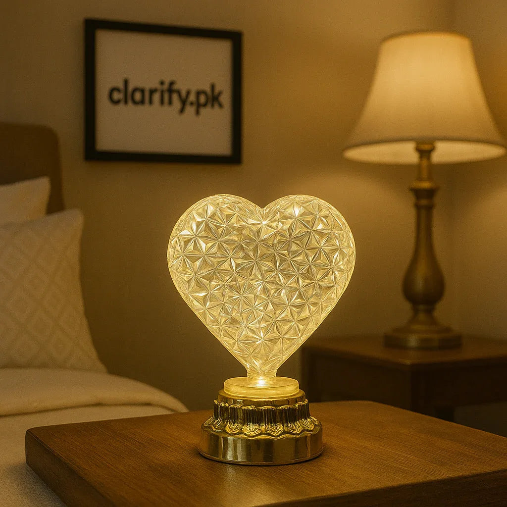 Crystal Heart LED Lamp – Small Decorative Night Light
