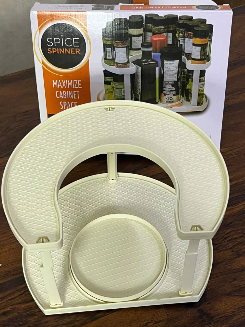 2-Tier Spice Spinner Rack – Rotating Kitchen Organizer