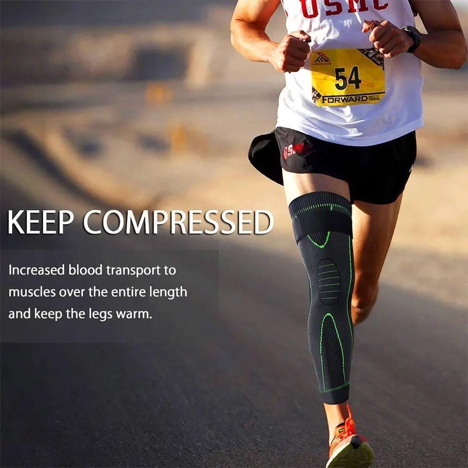 Elastic Knee Support Brace with Strap for Full-Length Protection