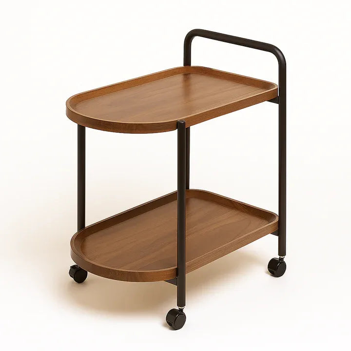 Luxury 2-Tier Serving Cart with Wheels