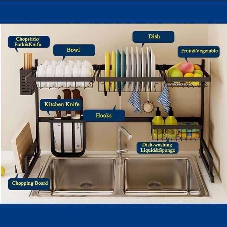 Stainless Steel Kitchen Rack - 85cm Multi-Function Durable Storage Solution