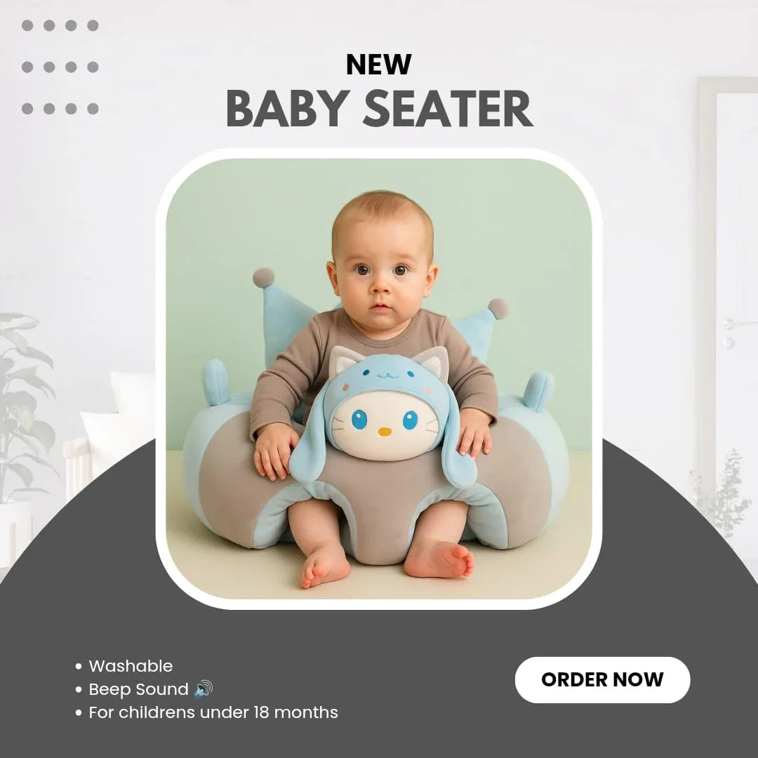 Premium Baby Support Sofa Seater – Blue Cat Edition